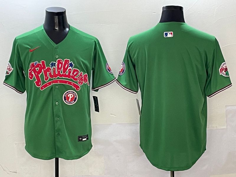 Men Philadelphia Phillies Blank Green Four generations joint name 2025 Nike MLB Jersey style 3->philadelphia phillies->MLB Jersey